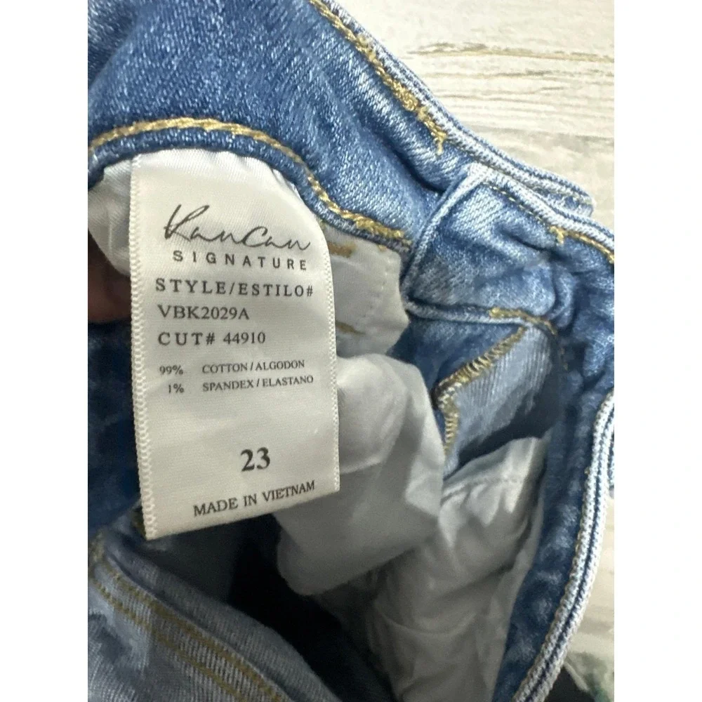 Kancan‎ Relaxed Jeans Girls 23 Blue Distressed Mid Rise Signature VBK2029A EUC